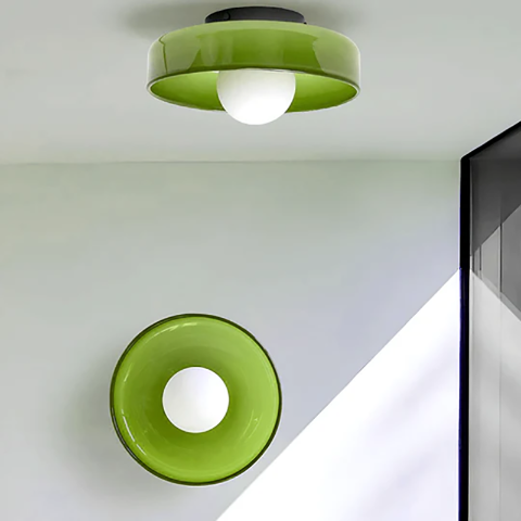 plafonnier vintage ambre vert