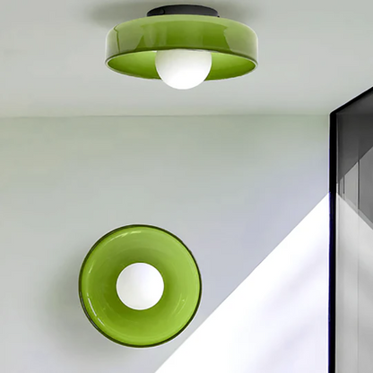 plafonnier vintage ambre vert