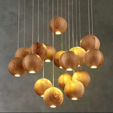 suspension bois boule