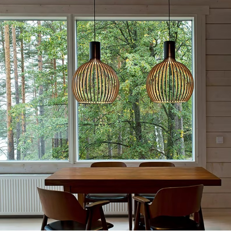 suspension bois style rustique