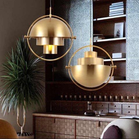 suspension boule dorée