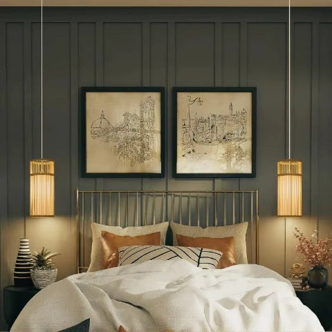 suspension en bois chambre