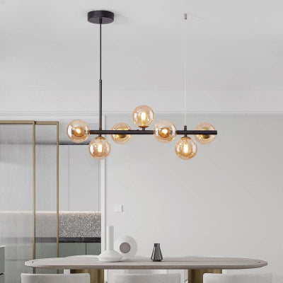 suspension en verre finition noir cognac