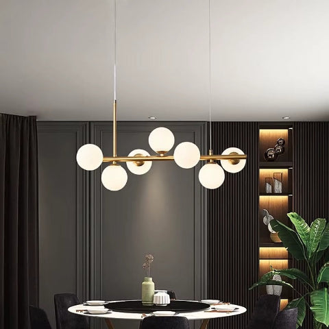 suspension en verre globe opalin