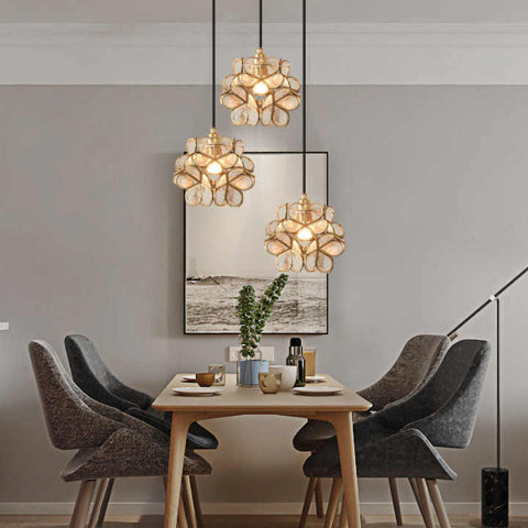 suspension fleur creme en trio