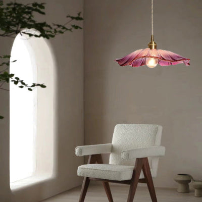 suspension  fleur couleur rose unitaire