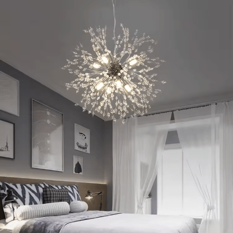 suspension fleur pissenlit argent taille M