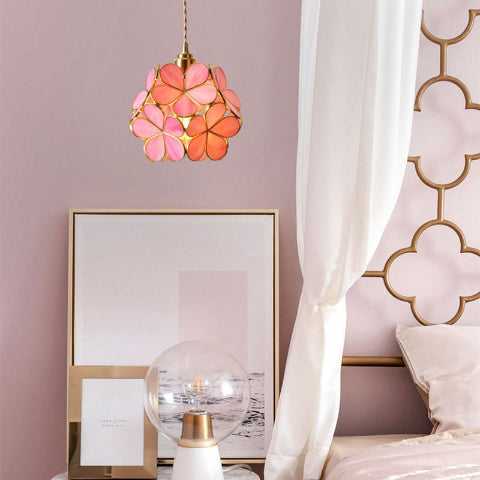 suspension-fleur rose simple