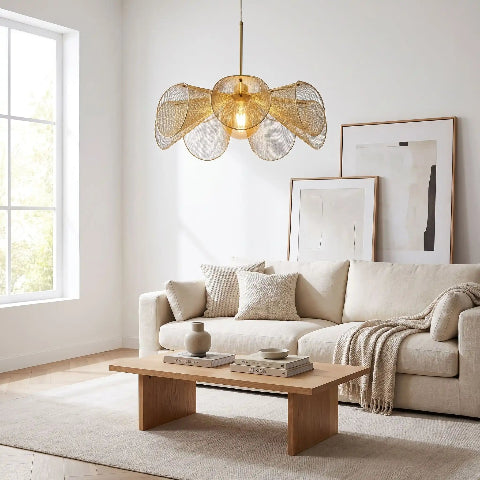 suspension fleur salon moderne