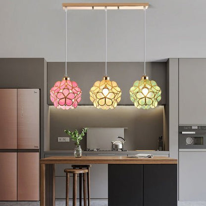suspension fleur spring creme rose vert base droite