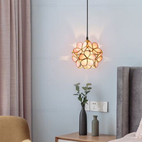 suspension fleur spring rose orange chambre