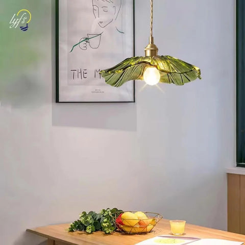 suspension-fleur verre colore table