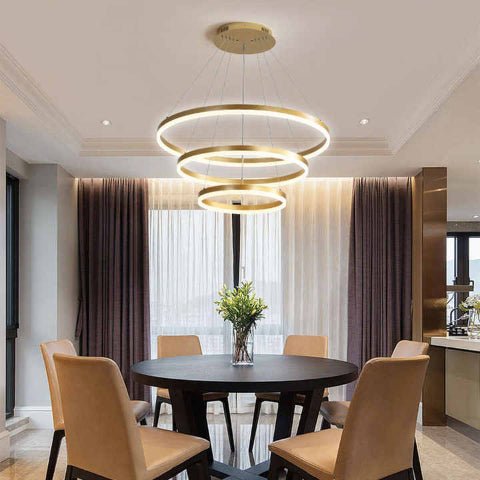 SUSPENSION LED | Entonnoir Or - Lumière de Léora