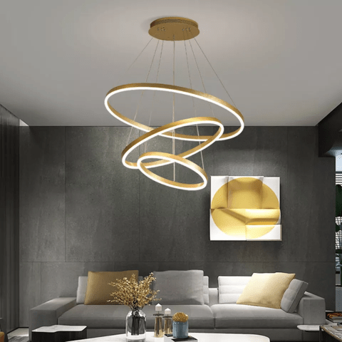 SUSPENSION LED | Entonnoir Or - Lumière de Léora