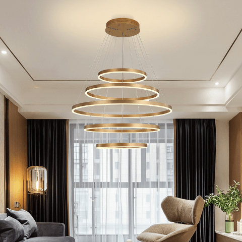 SUSPENSION LED | Entonnoir Or - Lumière de Léora