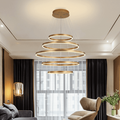 SUSPENSION LED | Entonnoir Or - Lumière de Léora