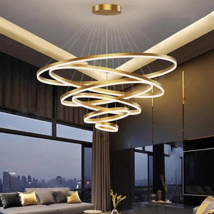 SUSPENSION LED | Entonnoir Or - Lumière de Léora