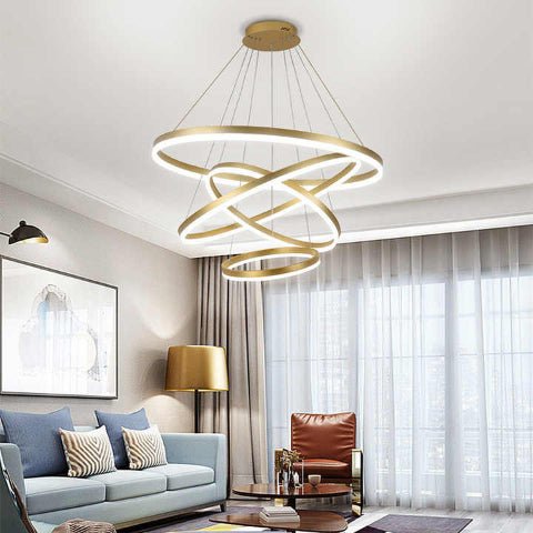 SUSPENSION LED | Entonnoir Or - Lumière de Léora