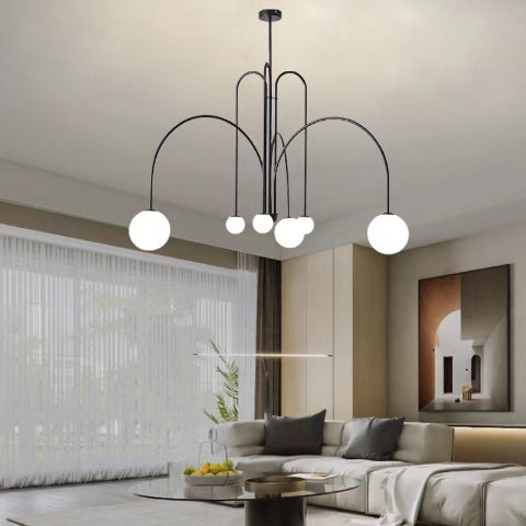 suspension luminaire design arche noir