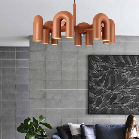 suspension luminaire design arche en terracotta