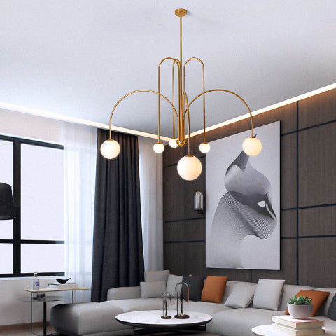 suspension luminaire dore salon