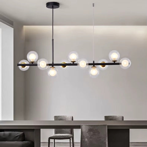 suspension luminaire en verre transparent