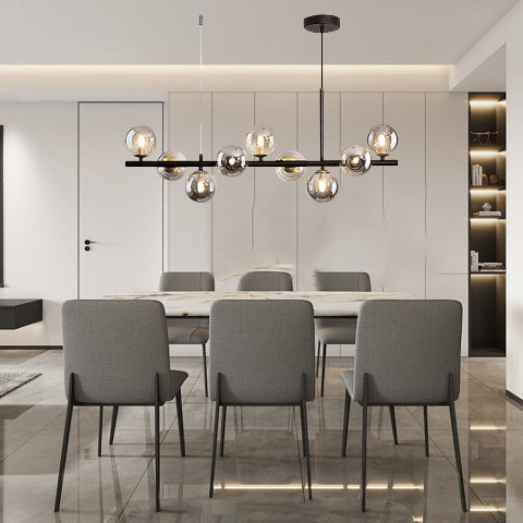 suspension luminaire en verre transparent table