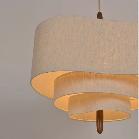 suspension tissu abat- jour ecru