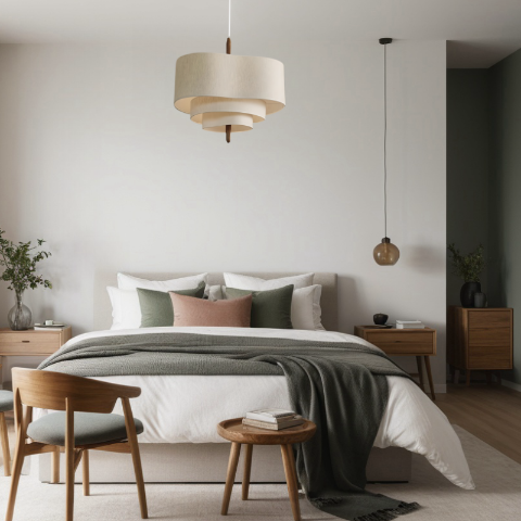 suspension tissu chambre a coucher
