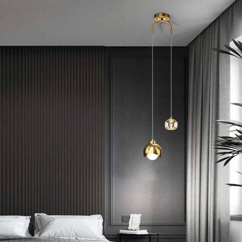 suspension verre cristal salon